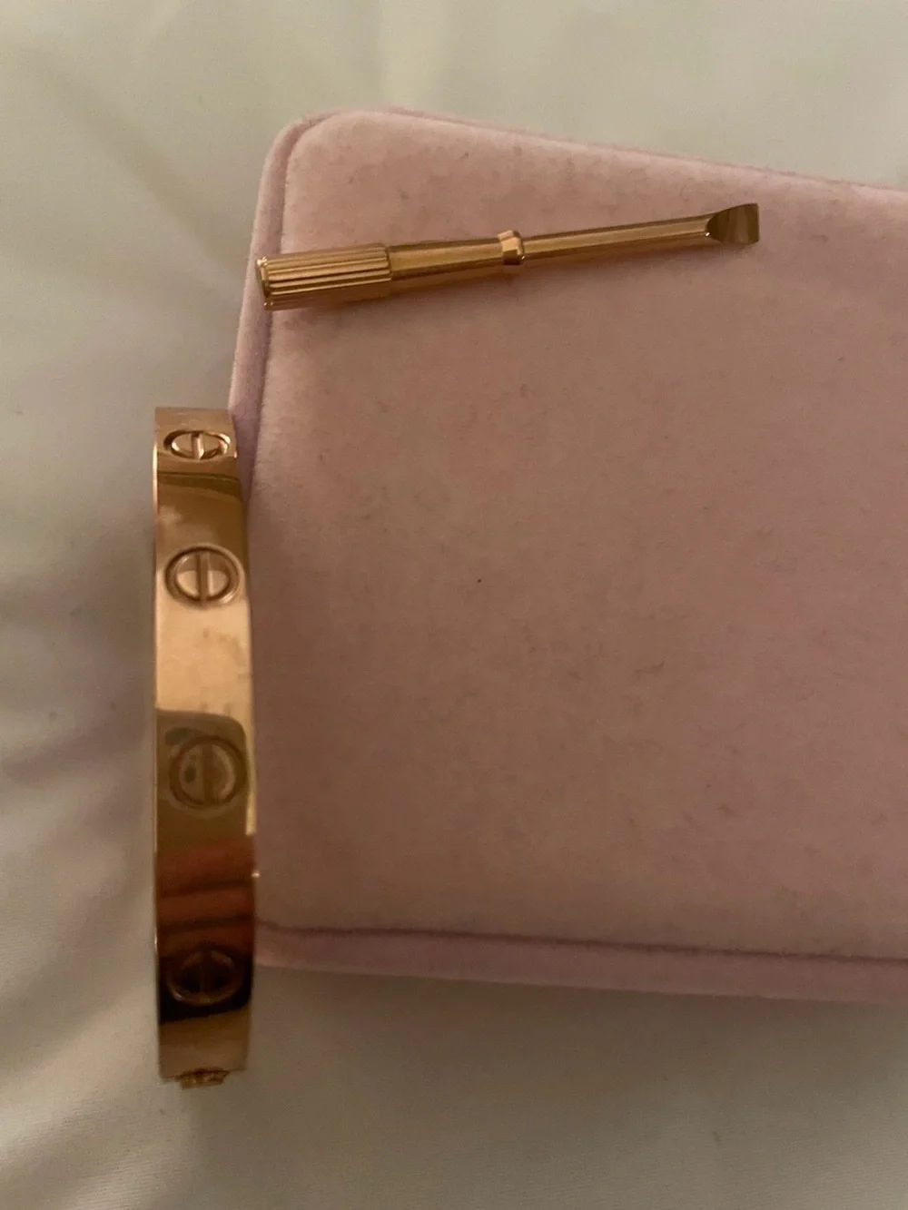 Gold Screw Motif Bangle Bracelet with Mini Screwdriver